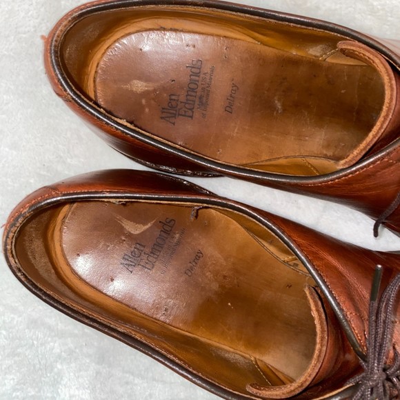 Allen Edmonds Delray split toe brown cognac leather oxford dress shoe 11.5D main image 6